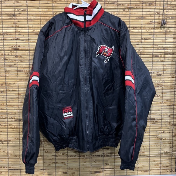 Vtg Players Inc Tampa Bay Buccaneers Puffer Jacket XL Embroidered Derrick Brooks
